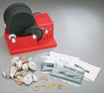 Rock Tumbler Pack, with 4 Step Grit Pack, Jewelry Kit, Instruction Book