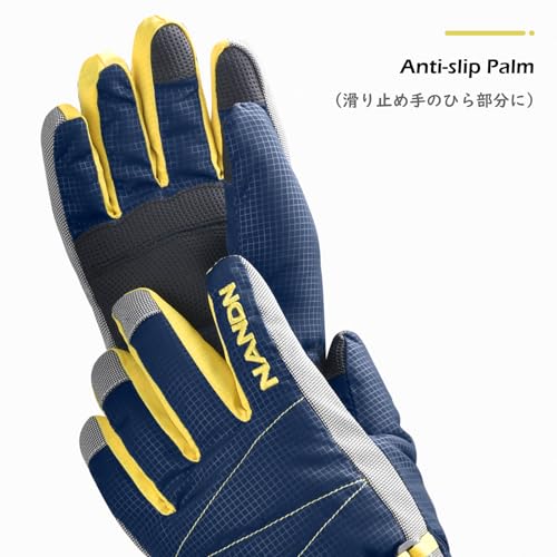 Image of TRIWONDER TRIWONDER Ski Gloves for Kids - Waterproof Snowboard Winter Warm Gloves Thermal Fleece Snow Gloves for Boys Girls (Blue, M (9-14 Years Old))