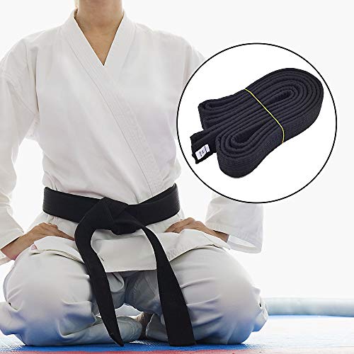 Krismya Black Karate Belt,1 Pack Taekwondo Judo Solid Rank Karate Martial Arts Belts thumb #2