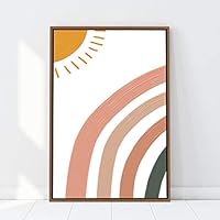 Framed Canvas Wall Art Nordic Rainbow Canvas Prints Home Artwork Decoration for Living Room,Bedroom - 16x24 inches