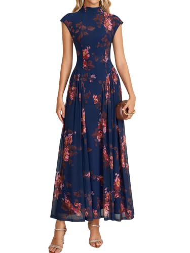 Colysmo Floral Maxi Modest Garden Party Wedding Guest Dresses for Women