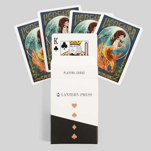 Lantern Press Naipes Poker Ventura California Sirena 52 cartas miniatura 6