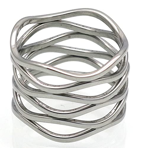 Jude Jewelers Stainless Steel Braide Wave Wrap Style Statement Promise Anniversary Ring3