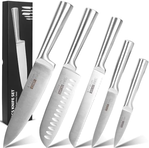 Jogo de Facas, Faca, Facas, Conjunto de Cinco Peças, Aço Inoxidáv...