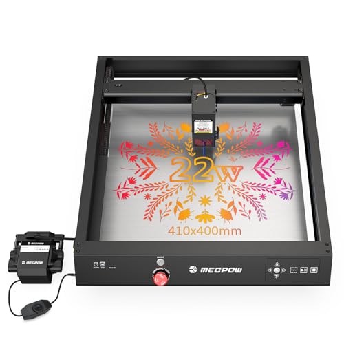 Gravador a laser assistido por ar Mecpow X4, potência de corte de 22 watts...