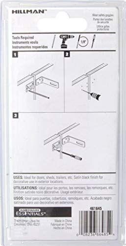Image of Hillman Hardware Essentials Fixed Staple Safety Hasp Black 3-1 /2 Inch inch- 851425