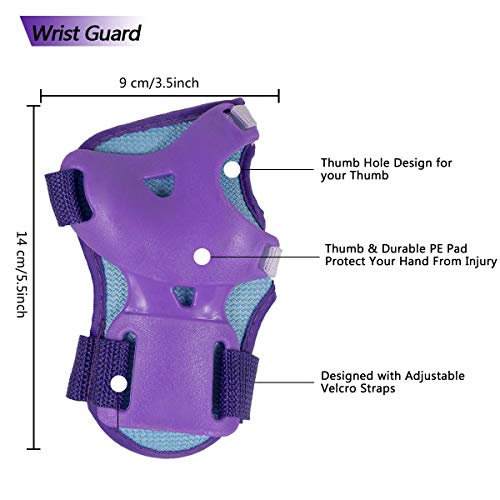 Knee Pad for Kids Knee Pads Elbow Pads Guards Protective Gear Set for Wrist Guards Toddler,Roller Skates Scooter Inline… - Image 3
