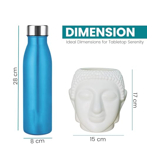 Image of Bianco Buddha Pot Plastic White Flower Pot /Plant Pots for Home Decor, Washroom and Office Decor (Set of 2)