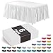 Exquisite Solid Color 14 Ft. Plastic Tablecloth Skirt, Disposable Plastic Tableskirts - White - 6 Count