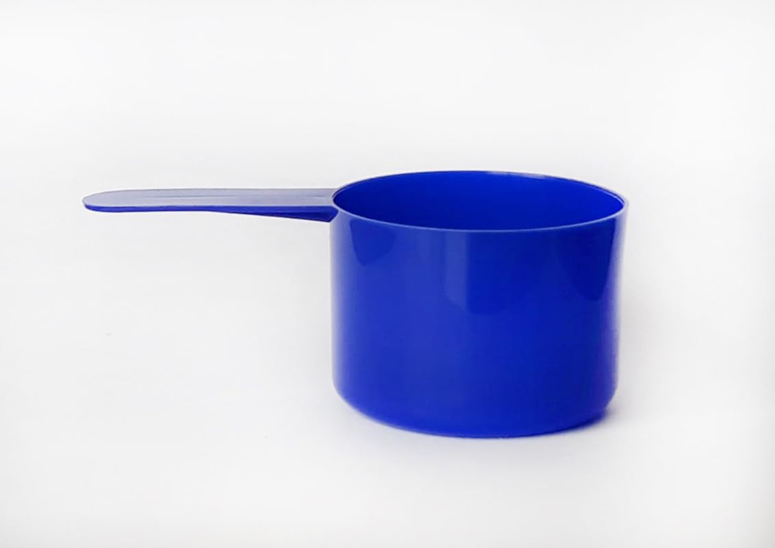 Rightpak 50ml 200 Pieces Blue Measuring Dosing Spoons, Resuable Handles Plastic Scoops | Ideal for Liquids, Powders, Granules, Spices, Home, Kitchen, Catering, Healthcare, Fitness