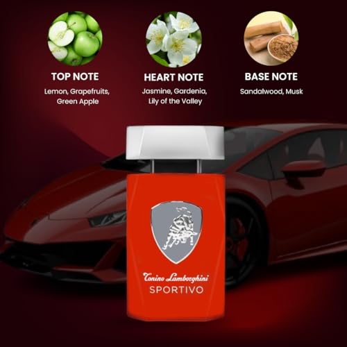 Image of Lamborghini INTENSO Eau De Toilette 75ML | Bergamot, Jasmine, Sandalwood Notes | Long Lasting Perfume