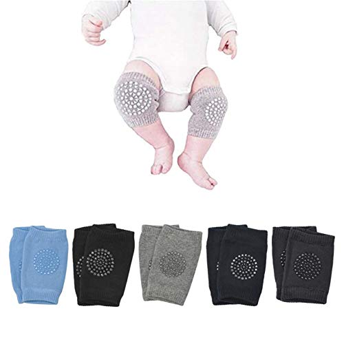 Baby Knee Pads, Anti-Slip Leg Warmers Unisex Toddlers Kneepads Learn to Socks Infant Short Elbow Protectors for Crawling and safety Walking (5 Pairs)