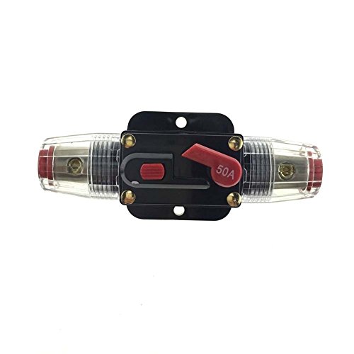 Image of ZOOKOTO 12V-24V DC 50A Car Audio Inline Circuit Breaker Reset Fuse Holders Inverter for Stereo Switch System Protection 50 Amp