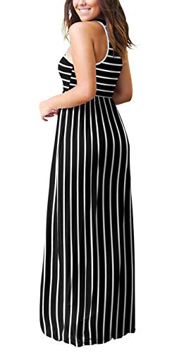 Image of DEARCASE Women's Sleeveless Summer Maxi Dress with Pockets,Beach,Vacation