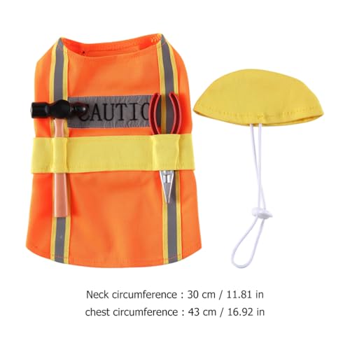 Disfraz de ingeniero para perro tamaño M color naranja miniatura 4