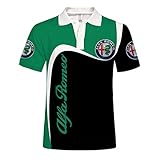 [page_title]-Unisex Herren Sommer Kurzarm Polo Shirt 3D Digital ALFA Romeo Logo Print Top Lässig Sweatshirt (1,L)