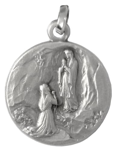 Médaille de Notre-Dame de Lourdes en argent le cadeau idéal pour baptême et communion