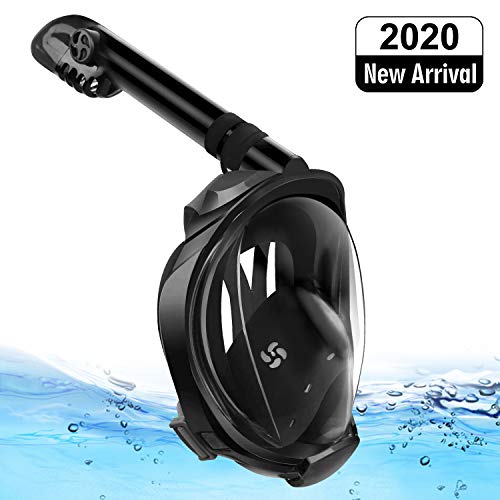 Gocheer Full Face Snorkel Mask, 180° Panoramic View Foldable Snorkeling Masks with Camera