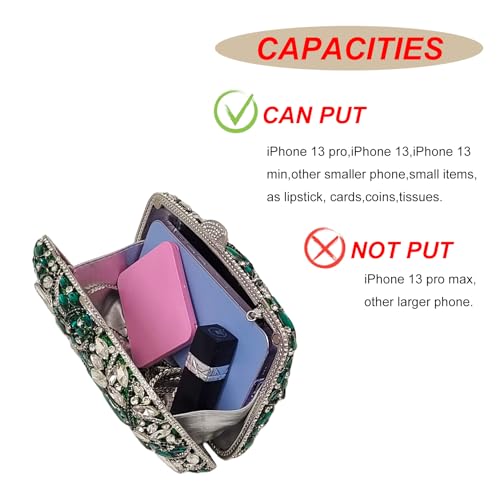 Image of Colorful Crystal Clutch Box Handbag Women Sparkling Evening Bags for Wedding Party Prom Purse