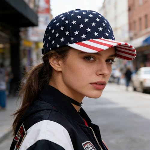 Image of Patriotic-USA-Flag-Baseball-Caps-Woman-Man-Sun-Hat for 4th-July