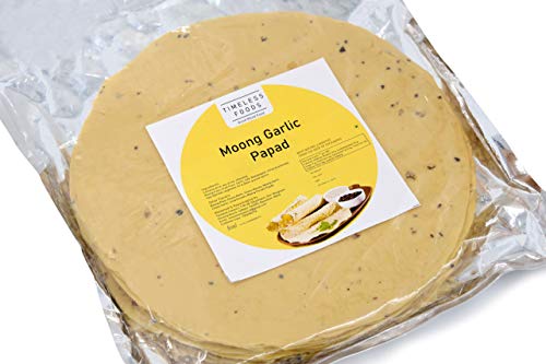 Image of Timeless Food Moong Garlic Papad 200g | Mung Lahsun Handmade Rajasthani Snack | Healthy & Crispy Treat