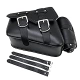 YOMTOVM Motorcycle Black Side Pouch PU Leather Saddlebags Saddle Bags Luggage Bag Replacement for Ha