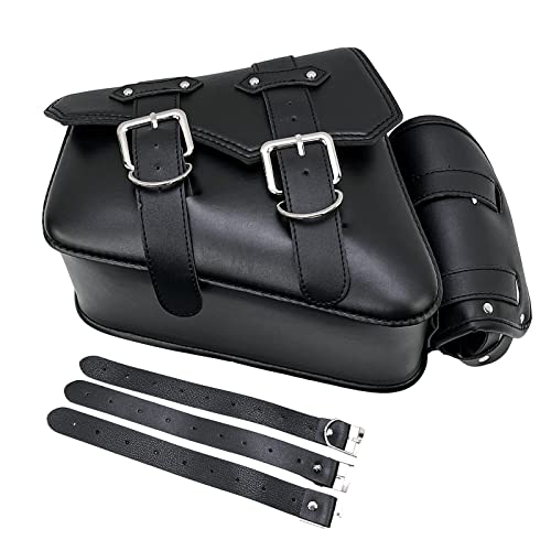 Yomtovm Motorcycle Black Side Pouch Pu Leather Saddlebags Saddle Bags Luggage Bag Replacement For Harley Sportster Xl883 Xl1200 (Left, With Side Tool Bag) #TOP21