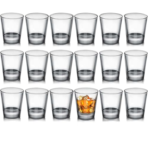 OBTANIM 18 Pack Shot Glasses, 1.5 oz Clear Shot Glass Cups Set with Heavy Base for Bar Restaurants Home