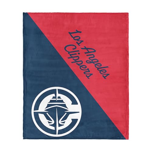 Northwest NBA Los Angeles Clippers Halftone Silk Touch Throw Blanket, 46 x 60 in, Ultra Soft Plush Polyester, Lightweight Warm Decorative Couch Bed Basketball Fan Gift