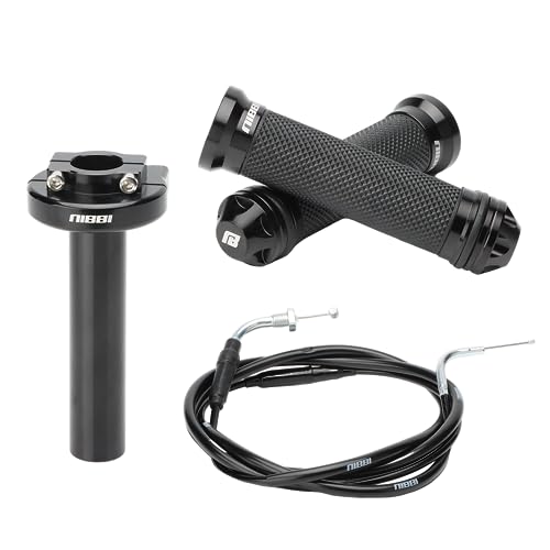 Nibbi Throttle Assembly Set, 7/8'' Grips 22mm Twist Throttle with Cable, Fit for Scooter GY6 Moped ATV