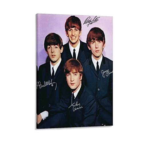 Peinture décorative rétro sur toile pour décoration de chambre à coucher Motif groupe de rock britannique The Beatles 50… - Les Beatles, Paul McCartney, John Lennon, RIngo Starr, George Harrison Peinture décorative rétro sur toile pour décoration de chambre à coucher Motif groupe de rock britannique The Beatles 50…