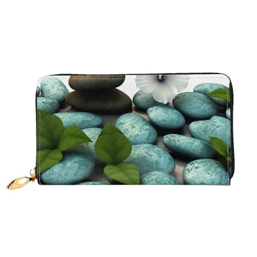 Cobblestone Zen Flowers Women's Wallet Large Capacity Credit Card Holder Zip Phone Clutch Ladies Travel Purse
