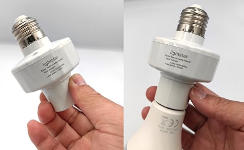 lightstar Motion Sensor Light Socket, Radar Motion Screw LED CFL Incandescent Bulb Adapter, E27/E26 Outdoor Indoor Garage Light, for Basement