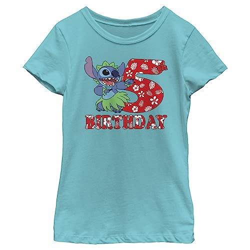Disney Girl's Lilo & Stitch 5th Birthday Hula Dance T-Shirt
