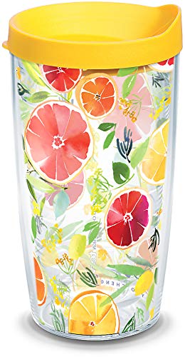 Tervis Yao Cheng - Citrus Made in USA Double Walled Insulated Tumbler Travel Cup Keeps Drinks Cold & Hot, 16oz, Classic