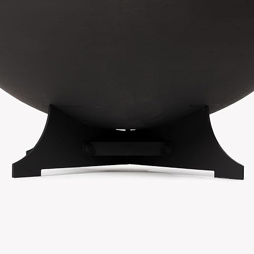 Miniatura 9 de Ash & Ember - Hoguera hemisferio de 32 pulgadas con pantalla y póster, cuenco de fuego de pintura negra de alta temperatura de hierro fundido,