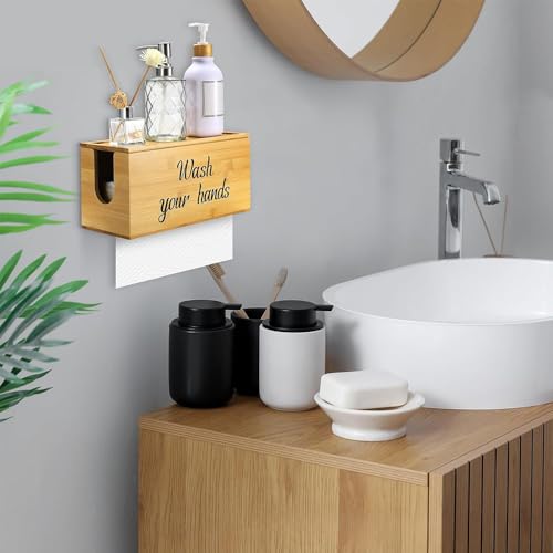Portatoallas de papel de madera para encimeras de cocina y baño 7