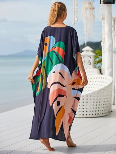 Image of Kaftan Dresses for Women Plus Size Bathing Suit Cover up Caftan Maxi Beach Dresses