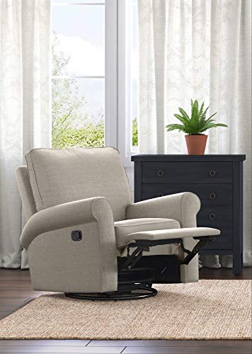 Sillón reclinable giratorio poliéster beige miniatura 2