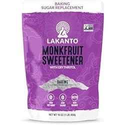 Lakanto Baking Monk Fruit Sweetener with Erythritol - Baking Sugar Substitute, Zero Calorie, Keto Diet Friendly, Zero Net Carbs, Extract, Sugar Replacement (1 lb)