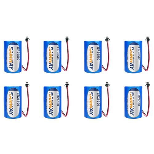MEELER 8 PCS C Size 3.6V 9000mAh Lithium Battery for ER26500 with SM Black Plug