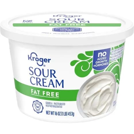 Fat Free Sour Cream 16 oz Creamy Smooth No Fat Great for Cooking Baking Toppings