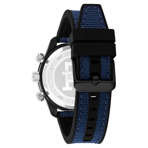 Image of Tommy Hilfiger Th85 Quartz Analog with Blue Dial Black Silicone Strap Watch for Men - TH1792183