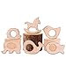 YoungRich 6 Pezzi Bambino Massaggiagengive In Legno Giocattoli Fai da te Dentizione Kit Pendente Di legno Riccio Elefante Uccello Delfino Pesce Cavallo Ciondolo Fatto a Mano Giocattoli Sensoriali