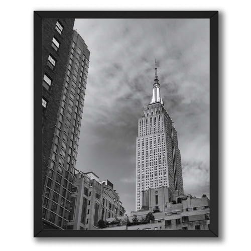 InkFlow Posters Empire State Foggy Skyline Canvas Poster - Modern Trendy Wall Art - Moody New York City Canvas Poster for Industrial or Loft Decor - 30x40 ROLLED CANVAS Print
