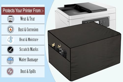 Image of The Furnishing Tree Polyester Waterproof & Dustproof Printer Cover - Compatible with Auto Duplex Laser Brother DCP-L5510DN Printers, Military , Dimensions in DxWxH - ( 45x48.5x42 CM)