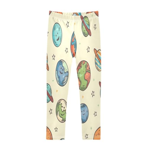 Bolaz Toddler Girls Leggings Printed Yoga Pants Leggings Cartoon Planet Star for Kids