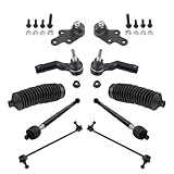TRQ Front Steering & Suspension Kit Ball Joint Steering Rack & Pinion Bellow Sway Bar Stabilizer Link Tie Rod Compatible with 2012-2018 Ford Focus 2015-2018 Transit Connect