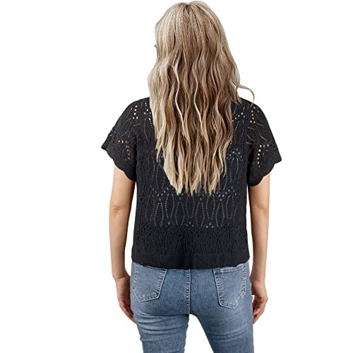 Image of Open Front Summer Cotton Thin Cardigans for Women Lightweight Cropped Cardigan Sweaters for Women