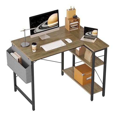 Bexevue Escritorio En Forma De L 100 X 70 Cm Mesa De Gaming Con Estantes, Mesa De Esquina Reversible Para Ordenador, Mesa De Ordenador, Mesa De Juegos Para Estudio, Trabajo, Hogar, Dormitorio, Gris Bexevue Escritorio En Forma De L 100 X 70 Cm Mesa De Gaming Con Estantes, Mesa De Esquina Reversible Para Ordenador, Mesa De Ordenador, Mesa De Juegos Para Estudio, Trabajo, Hogar, Dormitorio, Gris